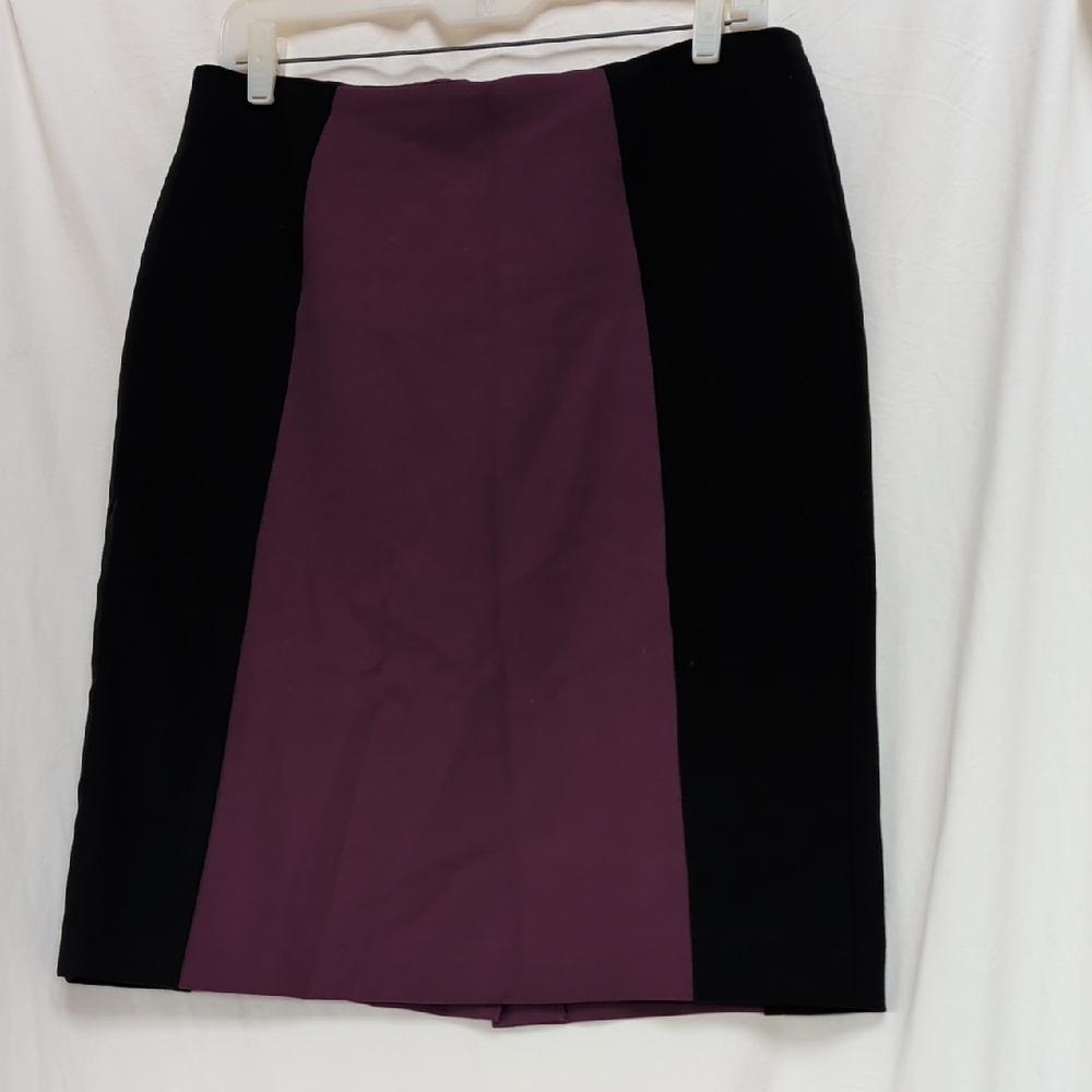Halogen black and purple color blocked stretch skirt